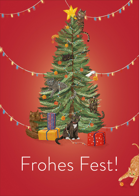 Postkarten Katzen Frohes Fest (VE10)
