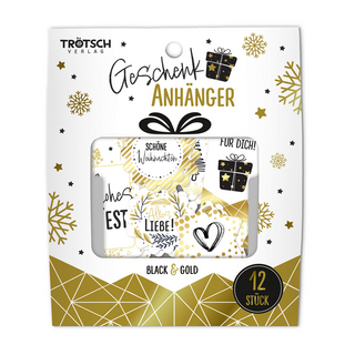 TRÖTSCH - Geschenkanhänger Black and Gold Weihnachten