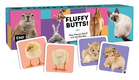 Memo-Spiel: Fluffy Butts - Finde den passenden Po zum Kopf! - Katharina Arendt, Nicola Berger
