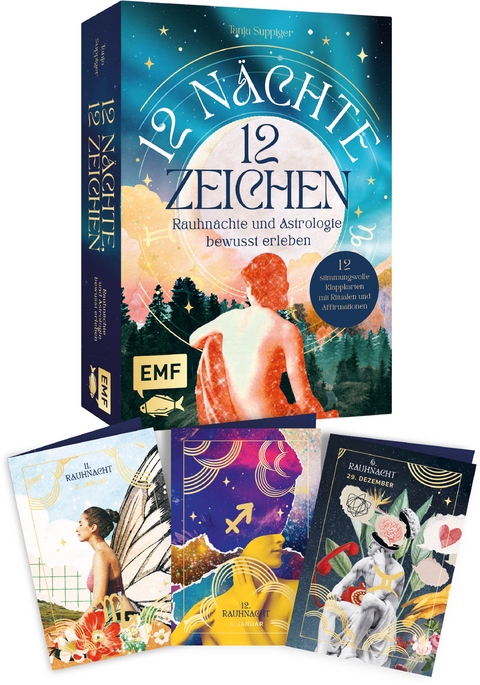 Kartenset: 12 N&auml;chte, 12 Zeichen | Rauhn&auml;chte und Astrologie bewusst erleben - mit Ritualen, Affirmationen und Videomeditationen - Tanja Suppiger