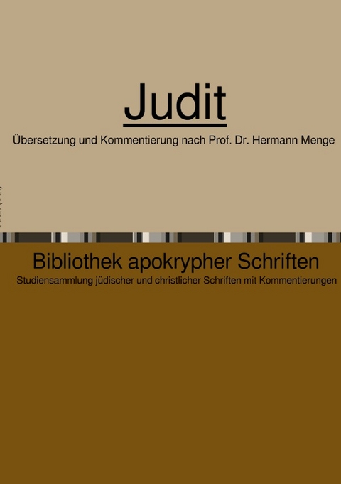 Bibliothek apokrypher Schriften / Judit - Hermann Menge