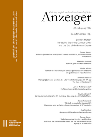 Geistes-, sozial- und kulturwissenschaftlicher Anzeiger — Zeitschrift der philosophisch-historischen Klasse der Österreichischen Akademie der Wissenschaften, 159. Jahrgang (2024)