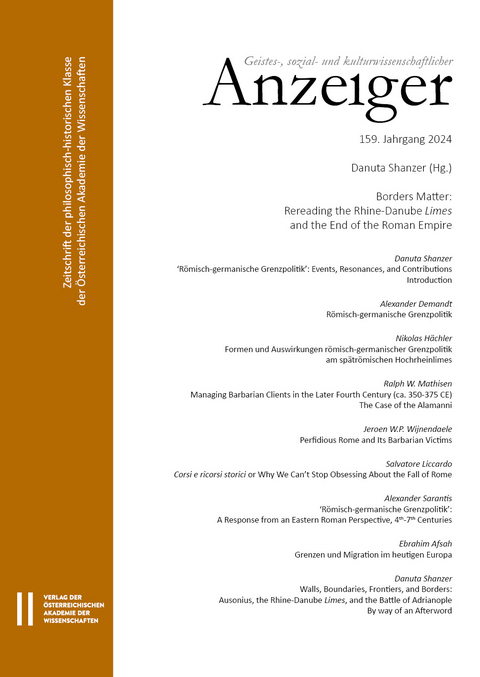 Geistes-, sozial- und kulturwissenschaftlicher Anzeiger &mdash; Zeitschrift der philosophisch-historischen Klasse der &Ouml;sterreichischen Akademie der Wissenschaften, 159. Jahrgang (2024)