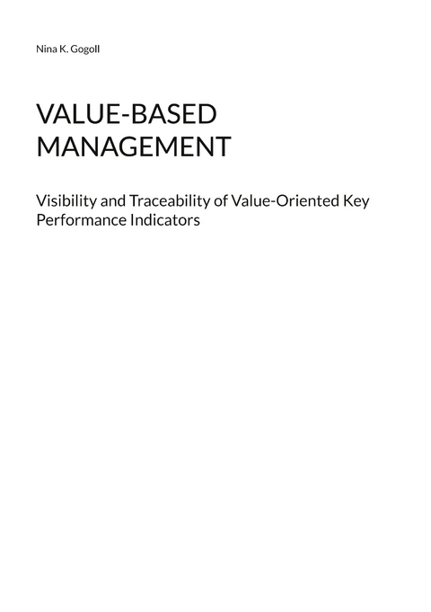 Value-Based Management - Nina K. Gogoll