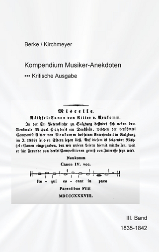 Kompendium Musiker-Anekdoten Dritter Band 1835-1842