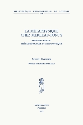 La métaphysique chez Merleau-Ponty