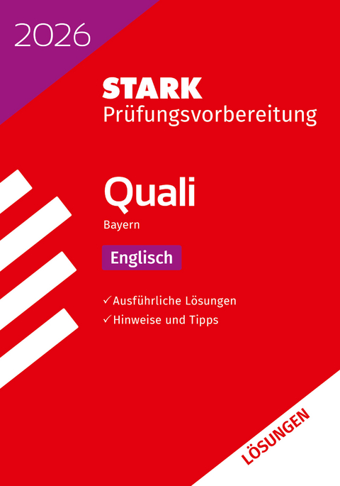 STARK L&ouml;sungen zu Englisch 9. Klasse - Quali Mittelschule 2026 Bayern - Pr&uuml;fungsvorbereitung