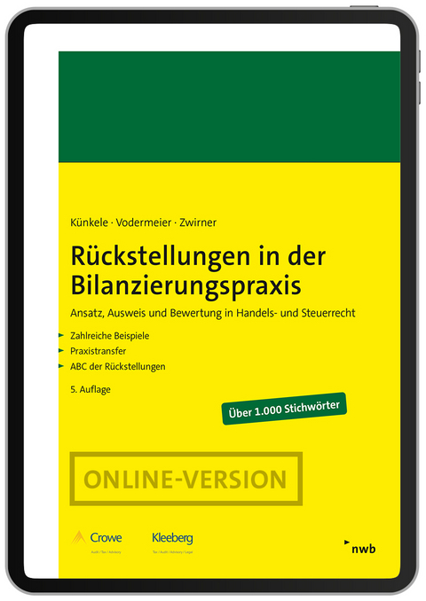 R&uuml;ckstellungen in der Bilanzierungspraxis - Kai Peter K&uuml;nkele, Michael Vodermeier, Christian Zwirner
