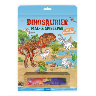 TRÖTSCH - Malbuch Dinosaurier Mal- und Spielspaß S2 Malbuch mit Spielzeug| Ab 3 Jahren
