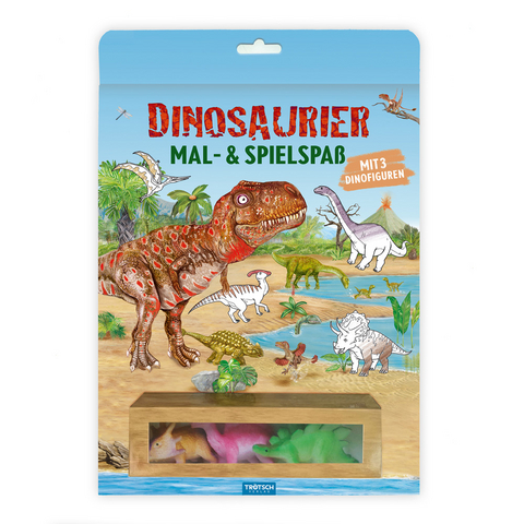 TR&Ouml;TSCH - Malbuch Dinosaurier Mal- und Spielspa&szlig; S1 Malbuch mit Spielzeug| Ab 3 Jahren - 