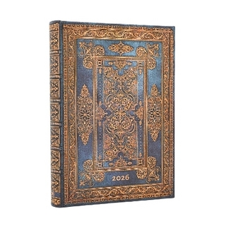 2026 Blue Luxe (Luxe Design) Midi 12-month Day-at-a-Time Hardcover Flexi Dayplanner 2026 (Elastic Band Closure)