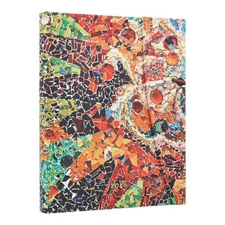 2026 Gaudi's Sun (Gaudi’s Mosaics) Ultra 12-month Day-at-a-Time Hardcover Flexi Dayplanner 2026 (Wrap Closure)
