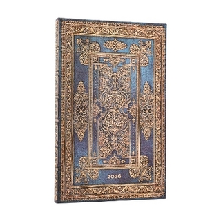 2026 Blue Luxe (Luxe Design) Maxi 12-month Horizontal Hardcover Flexi Dayplanner 2026 (Elastic Band Closure)