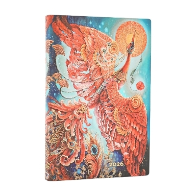 2026 Firebird (Birds of Happiness) Mini 12-month Horizontal Softcover Flexi Dayplanner 2026 (Elastic Band Closure) -  Paperblanks