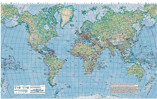 Physische Weltkarte Van der Grinten