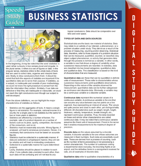 Business Statistics (Speedy Study Guides) - Speedy Publishing