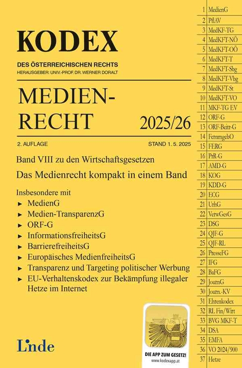 KODEX Medienrecht 2025/26 - Meinhard Ciresa