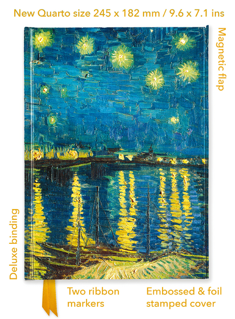 Vincent van Gogh: Starry Night over the Rhône (Foiled Quarto Journal) - 