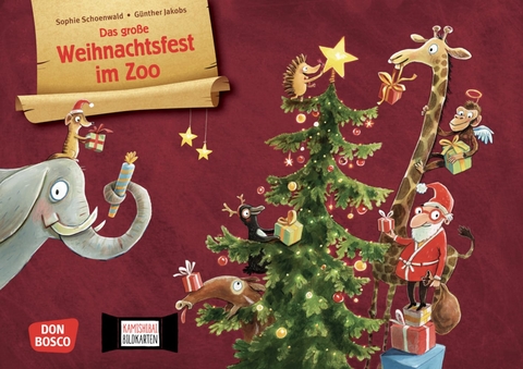 Das große Weihnachtsfest im Zoo. Kamishibai Bildkartenset - Sophie Schoenwald