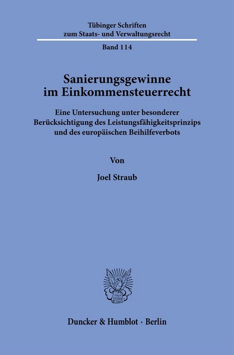 Sanierungsgewinne im Einkommensteuerrecht - Joel Straub
