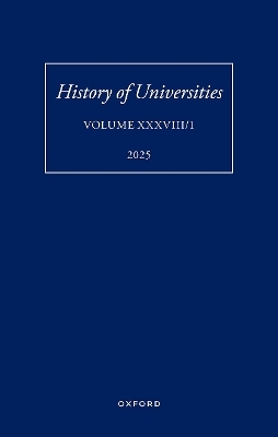History of Universities: Volume XXXVIII/1 - 
