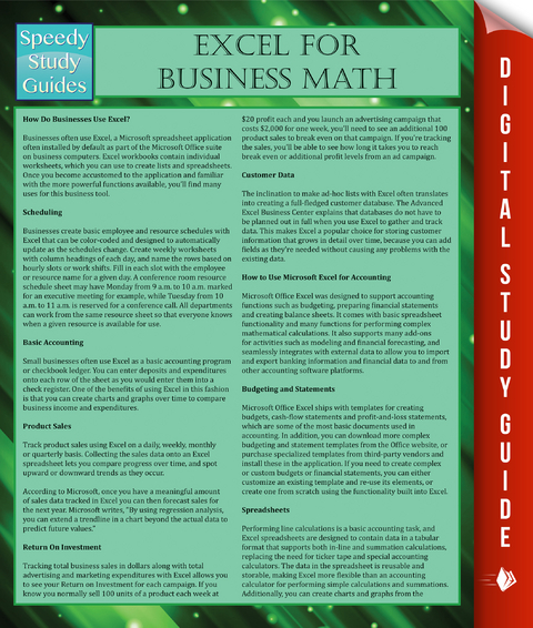 Excel For Business Math - Speedy Publishing