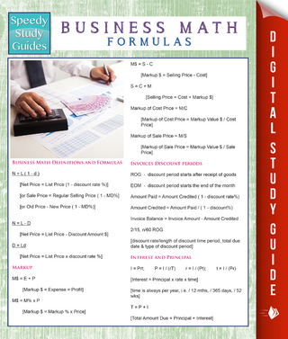 Business Math Formulas (Speedy Study Guides)