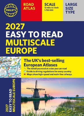 Philip's 2027 Easy to Read Multiscale Road Atlas of Europe