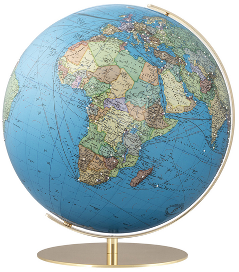 COLUMBUS DUO Regent Tischglobus mit SWAROVSKI ZIRCONIA Ziersteinen, &Oslash; 34 cm