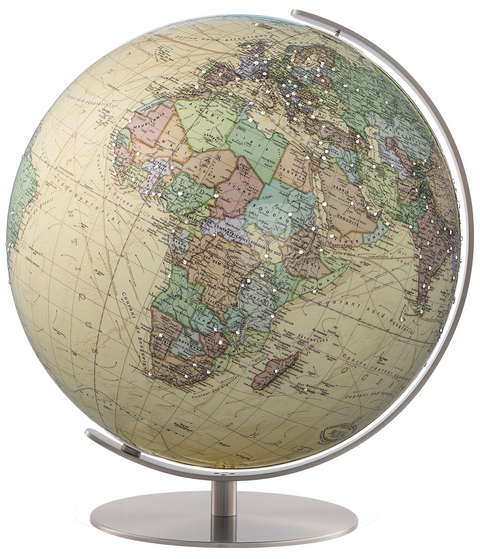COLUMBUS ROYAL Tischglobus mit SWAROVSKI ZIRCONIA Ziersteinen, &Oslash; 34 cm