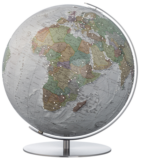 COLUMBUS DUO ALBA Regent Tischglobus mit SWAROVSKI ZIRCONIA Ziersteinen, &Oslash; 51 cm
