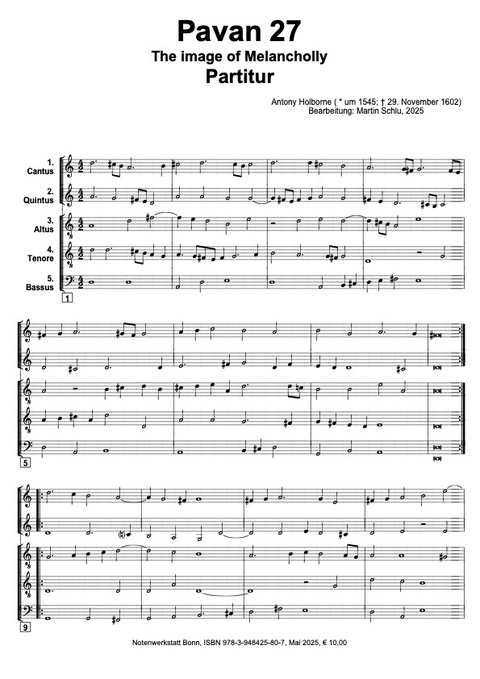 Anthony Holborne: Pavane 27 &bdquo;The Image Of Melancholly&ldquo; - Martin Schlu