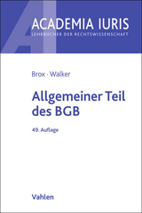 Allgemeiner Teil des BGB - Wolf-Dietrich Walker