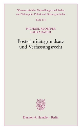 Posterioritätsgrundsatz und Verfassungsrecht