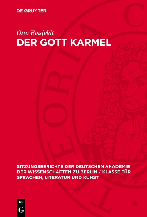 Der Gott Karmel - Otto Eissfeldt