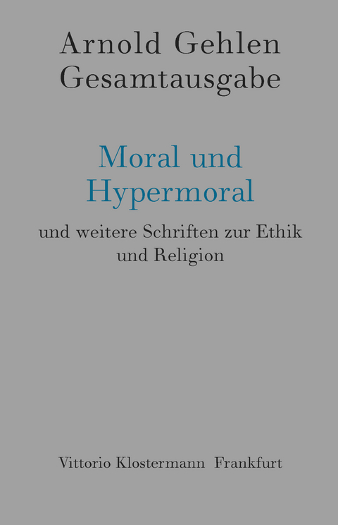 Moral und Hypermoral - 
