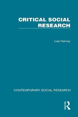 Critical Social Research - Lee Harvey