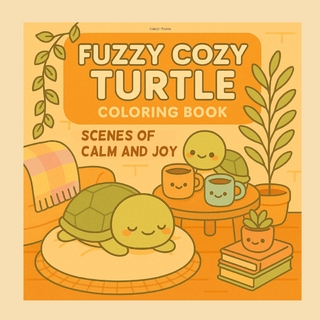 Fuzzy Cozy Turtle Coloring Book