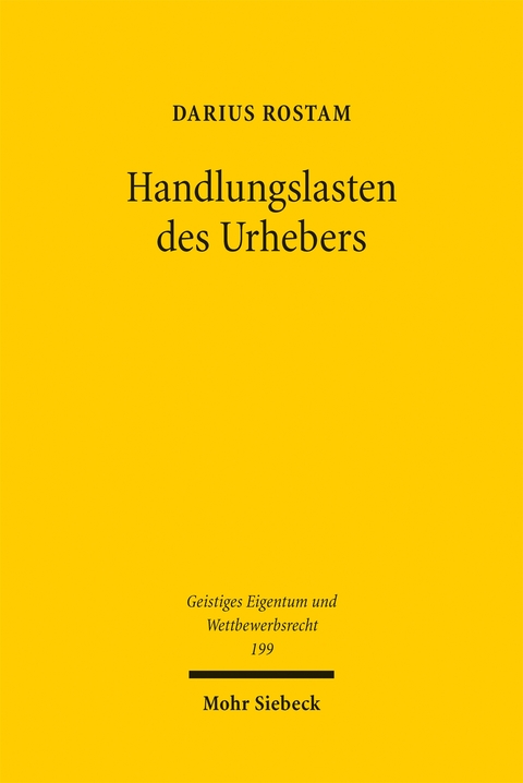 Handlungslasten des Urhebers - Darius Rostam