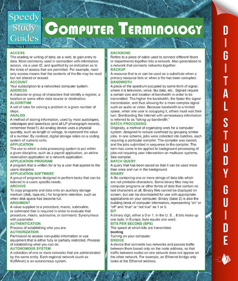 Computer Terminology (Speedy Study Guides) - Mdk Publishing