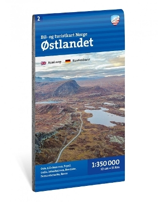 Car and tourist map of Eastern Norway (Østlandet)