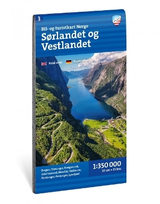 Car and tourist map South and West Norway (Sør- og Vestlandet)