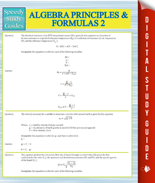 Algebra Principles And Formulas 2 (Speedy Study Guides)