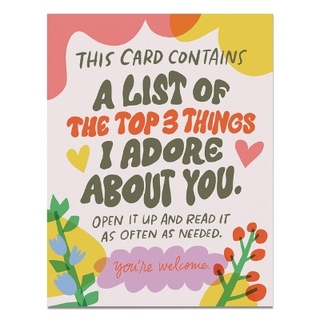 Top 3 Things Greeting Card
