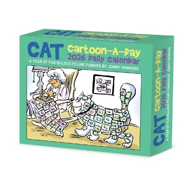 Cat Cartoon-A-Day by Jonny Hawkins 2026 5.4 X 6.2 Box Calendar - 
