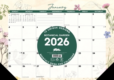 Botanical Garden 2026 17 X 12 Small Monthly Deskpad -  Willow Creek Press