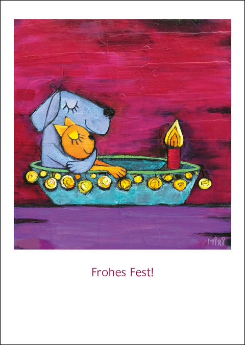 Miri - Frohes Fest, Boot - Briefkarte ohne Umschlag - 