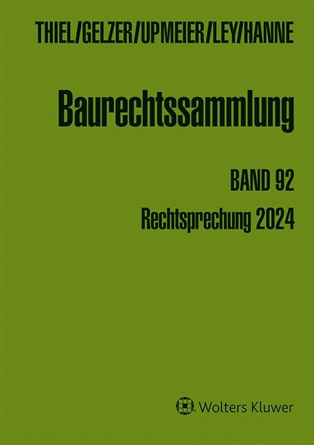 Baurechtssammlung. Rechtsprechung des Bundesverwaltungsgerichts,... / Baurechtssammlung Band 92 - 