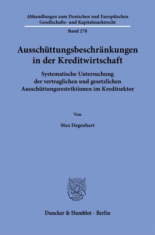 Ausschüttungsbeschränkungen in der Kreditwirtschaft