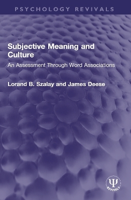 Subjective Meaning and Culture